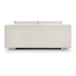 Banquette convertible 3 places TEIJO - Tissu bouclette beige - Coffre de rangement - 187 x 91x 82 cm