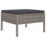 vidaXL Salon de jardin 4 Pièces avec coussins Résine tressée Gris