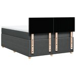 vidaXL Sommier à lattes de lit avec matelas Gris foncé 140x190cm Tissu
