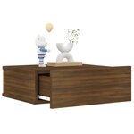 vidaXL Table de chevet flottante Chêne marron 40x30x15 cm