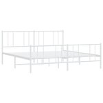 vidaXL Cadre de lit métal avec tête de lit/pied de lit blanc 183x213cm