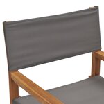 vidaXL Chaises de metteur en scène lot de 2 Bois de teck massif Gris