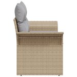 vidaXL Canapé de jardin 2 places avec rangement & coussins en rattan poly beige