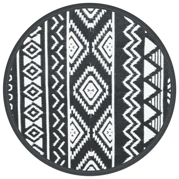 vidaXL Tapis d'extérieur noir Ø160 cm PP