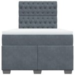vidaXL Sommier à lattes de lit et matelas gris foncé 120x190cm velours