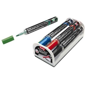 Marqueur pour tableau blanc Maxiflo Flex-Feel kit 4 PENTEL