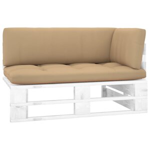 vidaXL Canapé d'angle palette de jardin Bois de pin imprégné de blanc