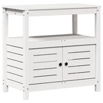 vidaXL Table de rempotage avec étagères blanc bois massif de pin