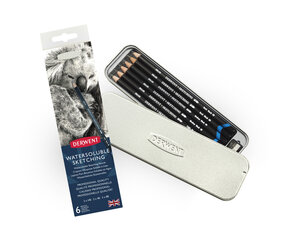 DERWENT - SKETCHING - boîte métal 6 crayons graphite aquarellable