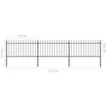 vidaXL Clôture de jardin avec dessus en lance Acier 5 1 x 1 m Noir