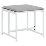 vidaXL Tabourets de jardin avec coussins 4Pièces blanc acier et textilène