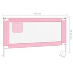 vidaXL Barrière de sécurité de lit d'enfant Rose 160x25 cm Tissu