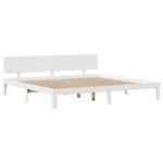 vidaXL Cadre de lit et tête de lit blanc 200x200 cm bois de pin massif