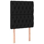 vidaXL Sommier à lattes de lit et matelas et LED Noir 80x200cm Tissu