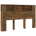 vidaXL Armoire de tête de lit chêne fumé 160x18 5x104 5 cm