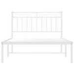 vidaXL Cadre de lit métal avec tête de lit blanc 107x203 cm