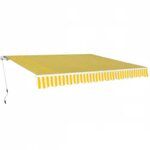 vidaXL Auvent pliable manuel 600 cm Jaune/blanc