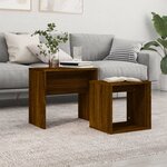 vidaXL Tables basses gigognes 2 Pièces chêne marron bois d'ingénierie