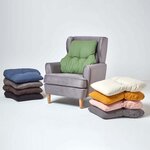 Coussin lombaire ergonomique en coton  Vert foncé - HOMESCAPES