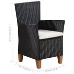 vidaXL Ensemble à manger d'extérieur 5 Pièces Résine tressée Noir marron