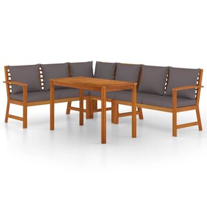 vidaXL Ensemble à manger de jardin coussins 5 Pièces Bois acacia