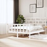 vidaXL Cadre de lit Blanc Bois de pin massif 160x200 cm