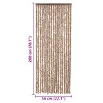 vidaXL Rideau anti-mouches beige et marron foncé 56x200 cm chenille
