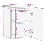 vidaXL Armoire murale de salle de bain 38x34x48cm brun manguier massif