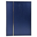Album De Timbres Simili-cuir 48 Pages Noires - 22 5x30 5 Cm - Bleu - Exacompta