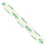 Ruban imprimé en coton Ananas vert 1 5 cm 2 m