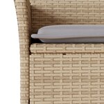 vidaXL Ensemble à manger de jardin et coussins 11Pièces beige rotin verre