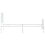 vidaXL Cadre de lit métal avec tête de lit/pied de lit blanc 80x200 cm