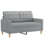 vidaXL Ensemble de canapés 4 Pièces coussins gris clair tissu