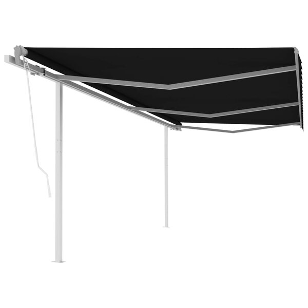 vidaXL Auvent automatique rétractable avec poteaux 6x3 m Anthracite