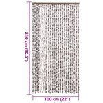 vidaXL Rideau anti-mouches taupe et blanc 100x230 cm chenille