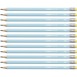Crayon graphite pencil 160 bout gomme hb - bleu clair x 12 stabilo
