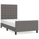 vidaXL Cadre de lit avec tête de lit Gris 90x190 cm Similicuir