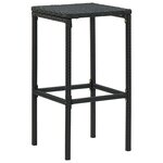 vidaXL Ensemble de bar de jardin 9 Pièces et coussins Résine tressée Noir