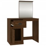 vidaXL Coiffeuse et miroir chêne marron 90x50x132 5 cm bois ingénierie