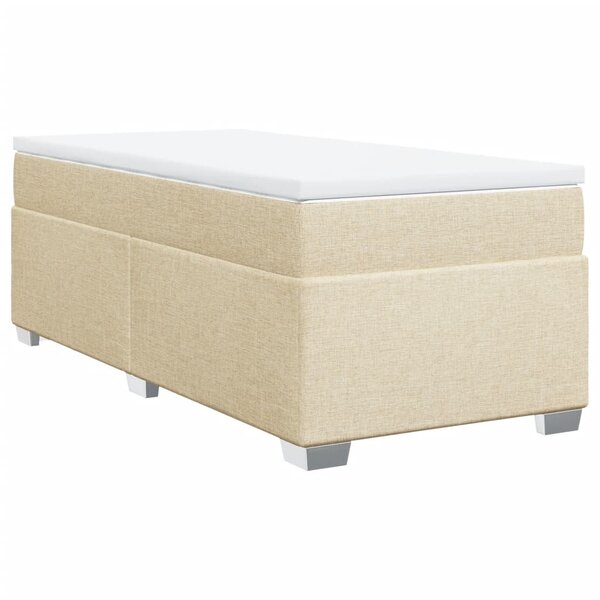 vidaXL Sommier à lattes de lit avec matelas Crème 90x200 cm Tissu