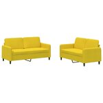 vidaXL Ensemble de canapés 2 Pièces jaune velours