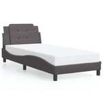 vidaXL Cadre de lit avec tête de lit Gris 90x190 cm Similicuir
