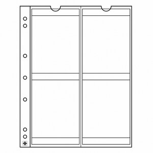 Paquet de 5 feuilles leuchtturm numis pour monnaies d'un diamètre jusqu'à 66 00 mm (321507)