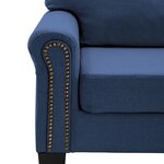 vidaXL Canapé à 4 places Bleu Tissu