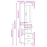 vidaXL Buffet haut Blanc brillant 34 5x34x180 cm Bois d'ingénierie