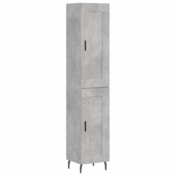 vidaXL Buffet haut Gris béton 34 5x34x180 cm Bois d'ingénierie