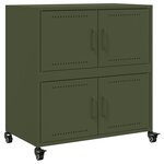 vidaXL Buffet vert olive 68 5x39x72 cm acier laminé à froid