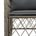 vidaXL Ensemble de bistro 3 Pièces avec coussins gris résine tressée
