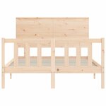 vidaXL Cadre de lit avec tête de lit 140x200 cm bois massif