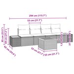 vidaXL Ensemble de canapé de jardin 5 pièces avec coussins gris poly rotin acacia